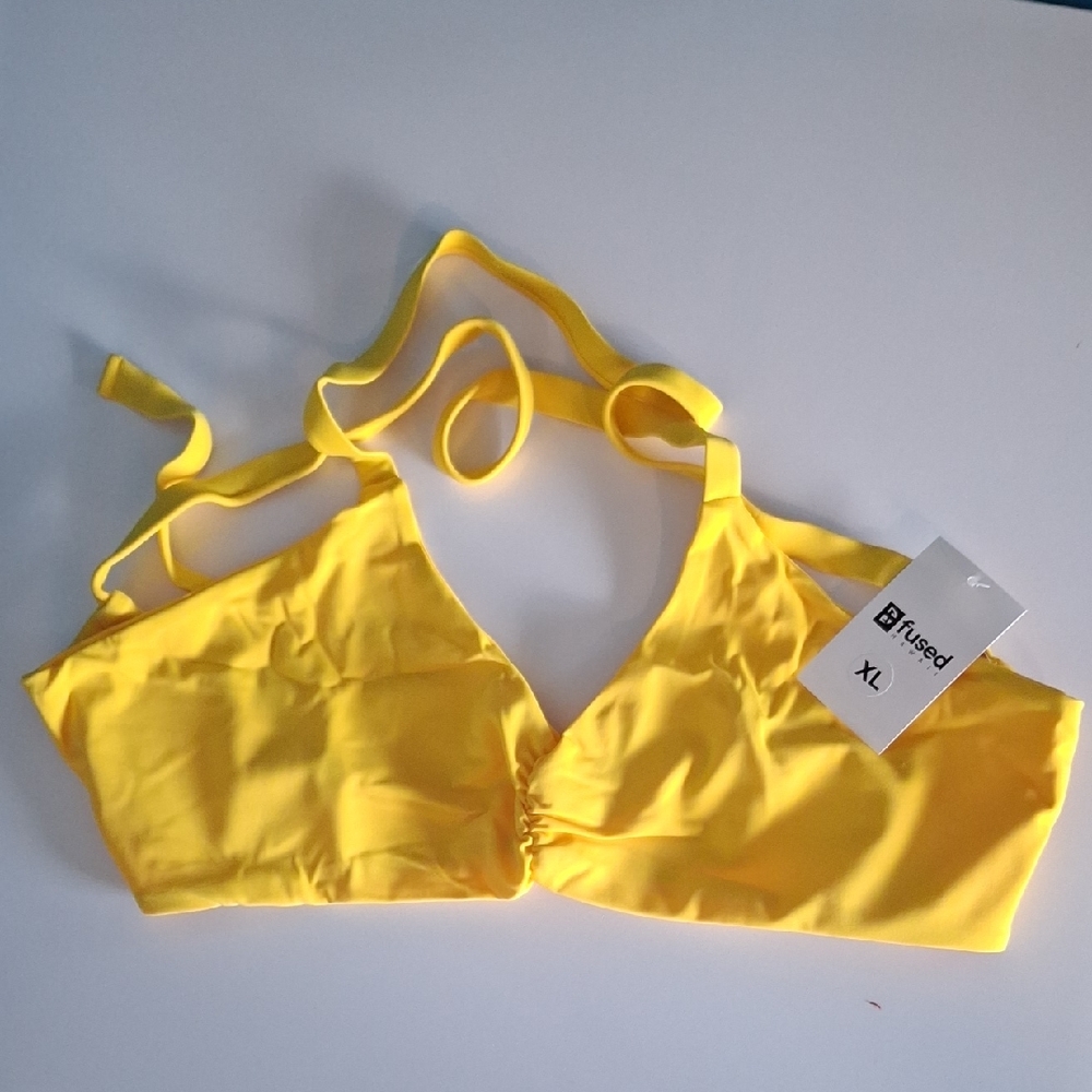 Fused Yellow Bikini Top
